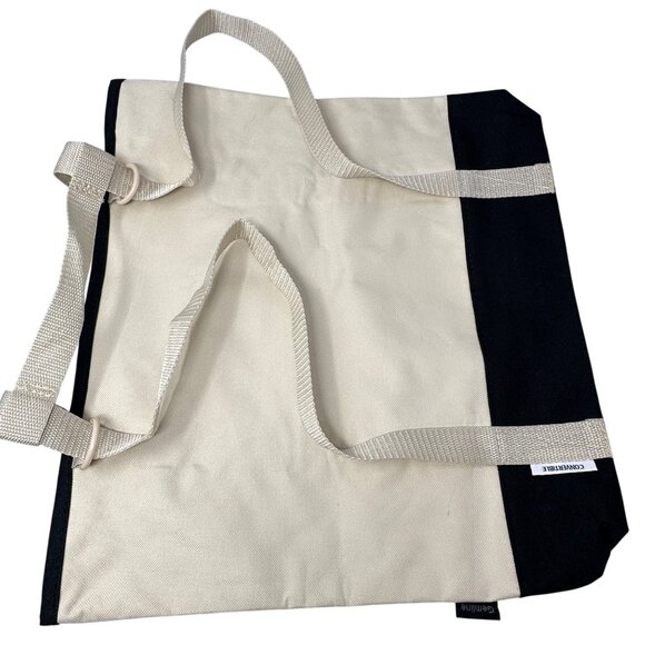 Dansko Gemline Convertible Tote Bag Backpack Beige Black Canvas Outer Pocket - Picture 10 of 12